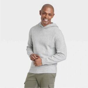 GOODFELLOW & CO.  Light Gray heather hooded Knit Sweater size L
